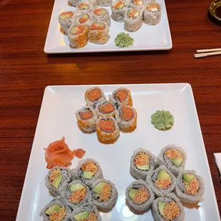 Spicy California Rolls and Spicy Tuna Roll