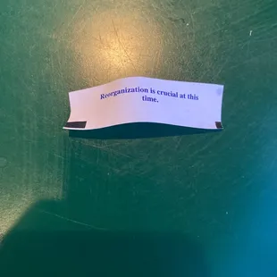 a piece of paper on a table