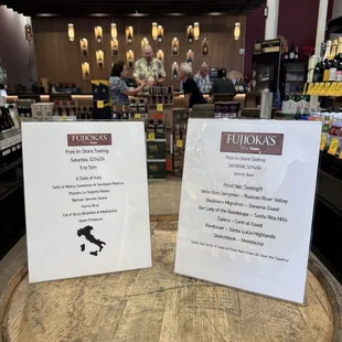 Wine tasting in the back of the store