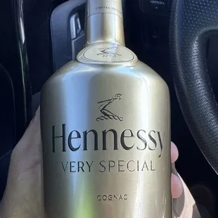 Gold Hennessy bottle