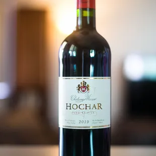 a bottle of red wine