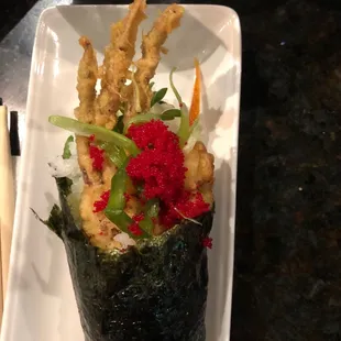 Spider hand roll.