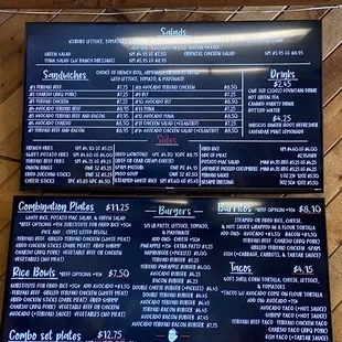 menu and prices