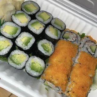 Avocado Roll and California Roll