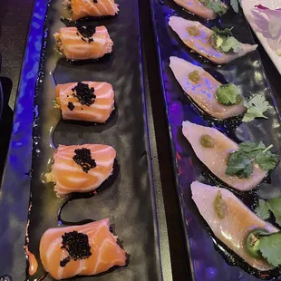 SALMON CARPACCIO YELLOW TAIL CARPACCIO