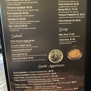 New menu