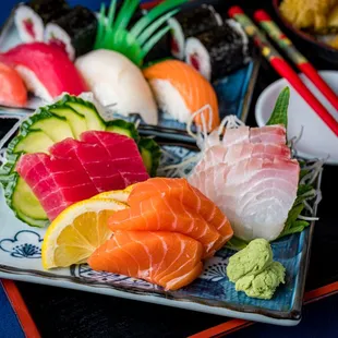 sushi and sashimi, food, sashimi, sushi