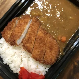 Pork katsu curry with rice