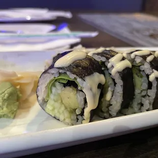 Veg roll with yuzu mayo