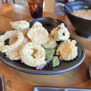 Vegetable Tempura!  So yummy! Sweet Potato, zucchini, onion, and mushroom. Definitely would get this again.
