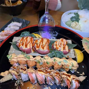 sushi, food, sashimi, sushi and sashimi