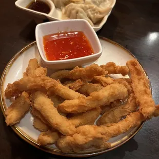 Crispy Calamari &amp; Steamed Gyoza