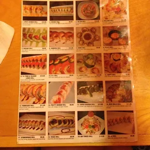 Sushi list!
