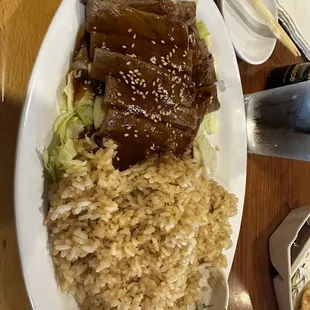 Teriyaki beef with fried rice