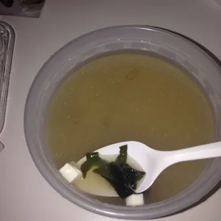 Miso soup.  Needs more tofu and seaweed!!