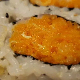 The Yellowtail spicy roll up close