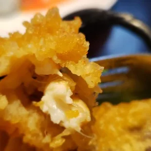 Inside the soft shell crab tempura