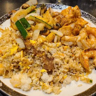 Finish hibachi chicken, shrimp grilled veggies, and fried rice was delicious