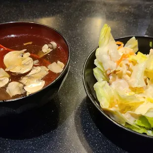 Soup &amp; Salad comes with lunch hibachi  meals.