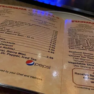 menu