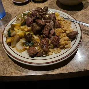 Filet Mignon with Fried Rice