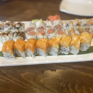 a plate of sushi