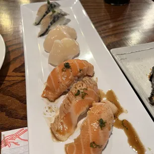 sashimi, sushi, sushi and sashimi, food