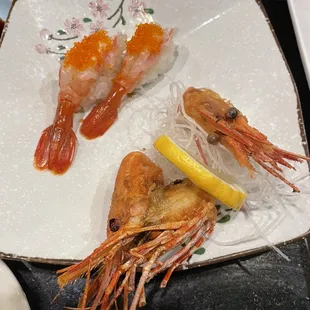Amaebi with fried heads