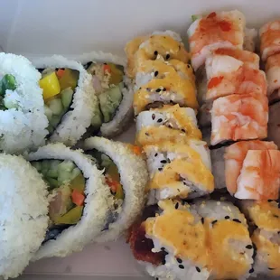 a variety of sushi