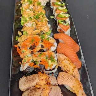 An amazing sampling of sushi options.