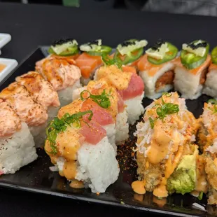 a variety of sushi