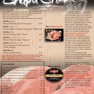 Dinner Shabu Shabu Menu