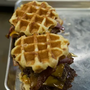 2 Waffle Burgers