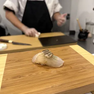 a chef in the background