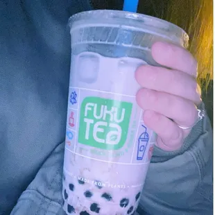 Taro milk tea with boba