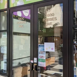 the front door of a store