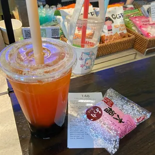 Large BlackGold (free one topping) with Red Bean Cake Original