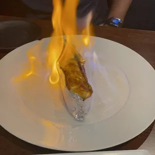 Flaming roll was delicious