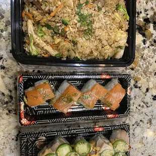 Fukuyama fried rice, Nemo roll, and Titan Roll