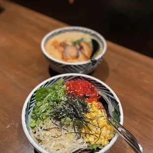 vegetarian maze ramen &amp; tan tan ramen