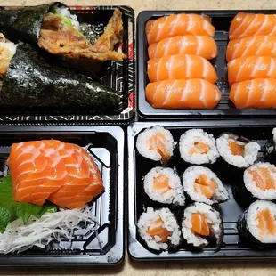 sushi, food, sashimi, sushi and sashimi