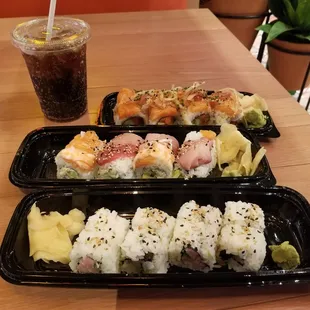 a variety of sushi