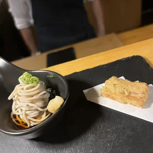 Soba with fish tempura