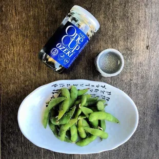 Edamame and daiginjo sake