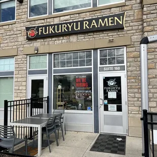 the front of the restaurant