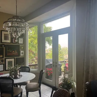 Kitchen dining room French doors &amp; windows.
