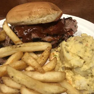 Brisket plate spotted at Hopnonymous Brewing