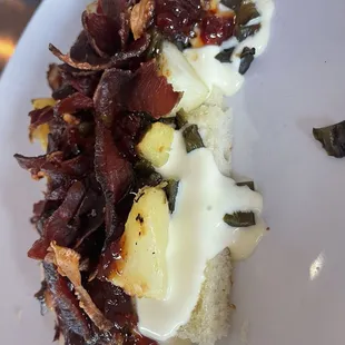 Roasted Pineapple and Brie Bruschette