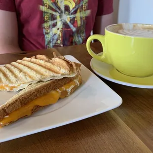 Triple Grilled Cheese; Lavender Blossom Latte