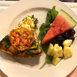 Vegetable Quiche &amp; Fresh Fruit.